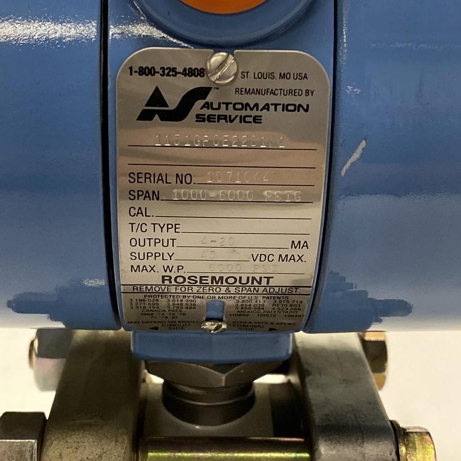 ROSEMOUNT,1151GPOE22B1M1,PRESSURE TRANSMITTER 0-6000PSI NOS