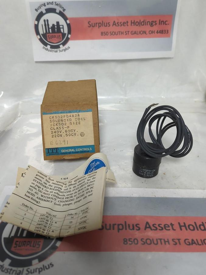 GENERAL CONTROLS,CK502F04A24,COIL 240/220V 60/50CY NOS
