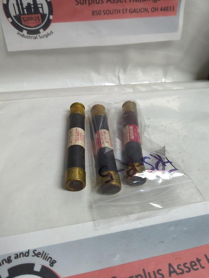 Used COOPER BUSSMANN,FRS-R-5,FUSETRON FUSE 5 AMP LOT OF 3 PRE-OWNED
