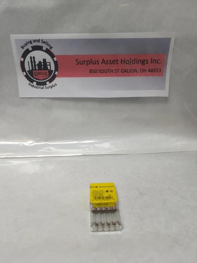 COOPER BUSSMANN,AGC-3-R,FAST ACTING 3 AMP FUSE PACK OF 5 NOS
