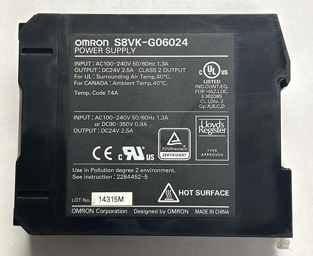 Used OMRON,S8VK-G06024,POWER SUPPLY