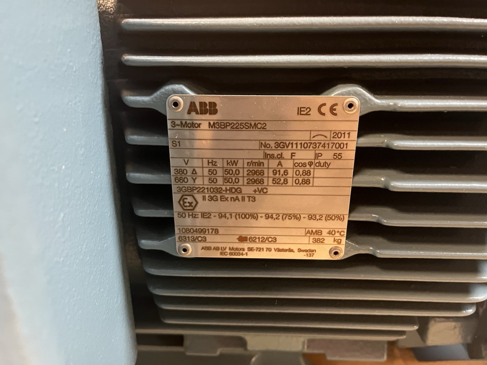 ABB,M3BP225SMC2,MOTOR 50kW 2968RPM 380/660V