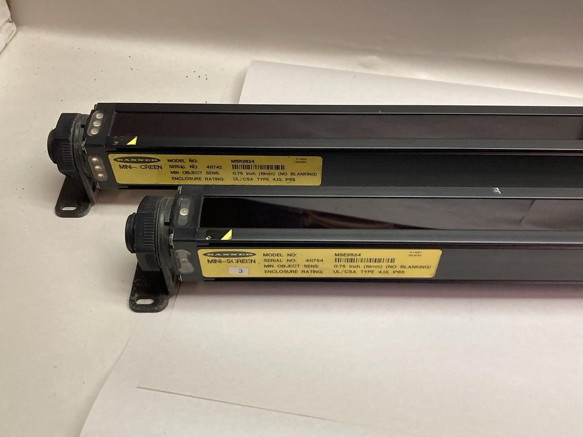 Used Banner,MSR2824 MSE2824,Light Curtain Pair 0.75 Inch Type 4,13 IP65