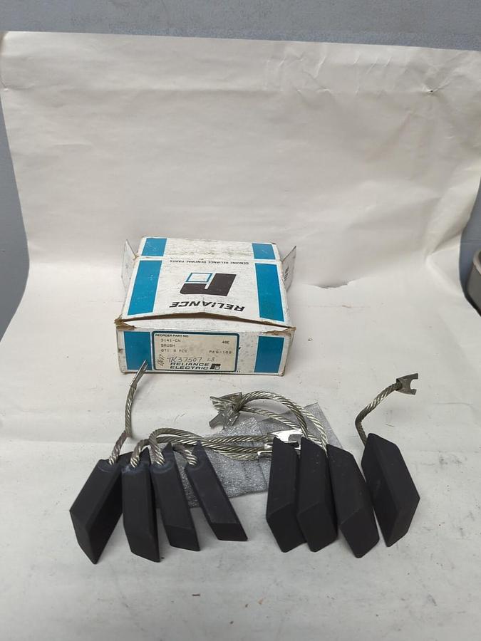 RELIANCE ELECTRIC,3141-CN,CARBON MOTOR BRUSHES BOX OF 8 PIECES NOS