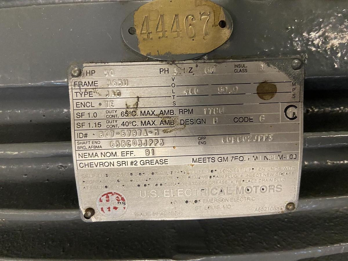 Used US Motors,JAD,50Hp Motor 1780RPM 460V Frame 365U