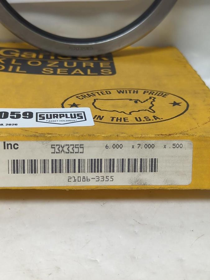 GARLOCK KLOZURE,21086-3355,OIL SEAL 6X7X0.5 NOS