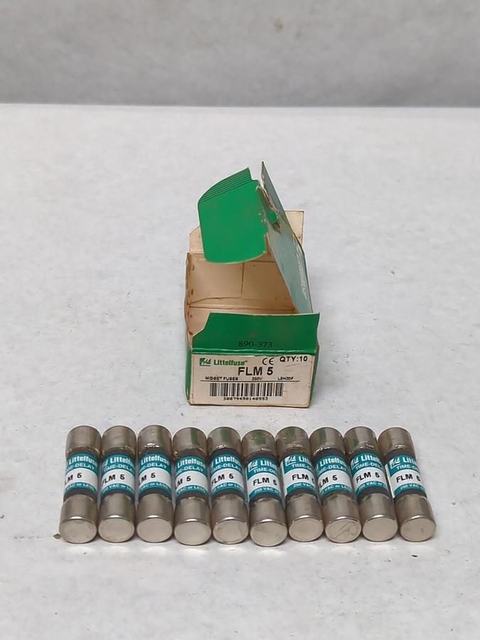 LITTELFUSE,FLM5,TIME-DELAY 5 AMP FUSES BOX OF 10 NOS