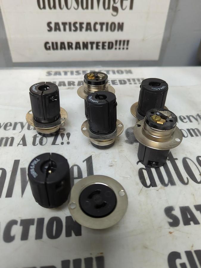 HUBBELL,7465VBLK-HBL7466,MALE PLUG & INLET 2-POLE 3-WIRE LOT OF 6 NOS