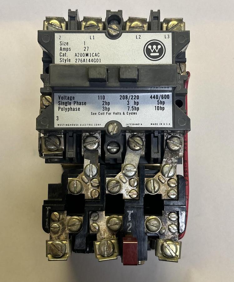 Used WESTINGHOUSE,A200M1CAC,NON-REVERSING STARTER SIZE 1 27AMP