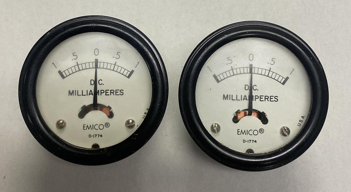 EMICO,D-1774,PRESSURE GAUGE DC MILLIAMPERES LOT OF 2 NOS