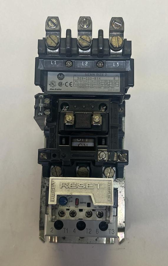 Used ALLEN BRADLEY,509-COD-B1H,SIZE 2 MOTOR STARTER 45A 600V