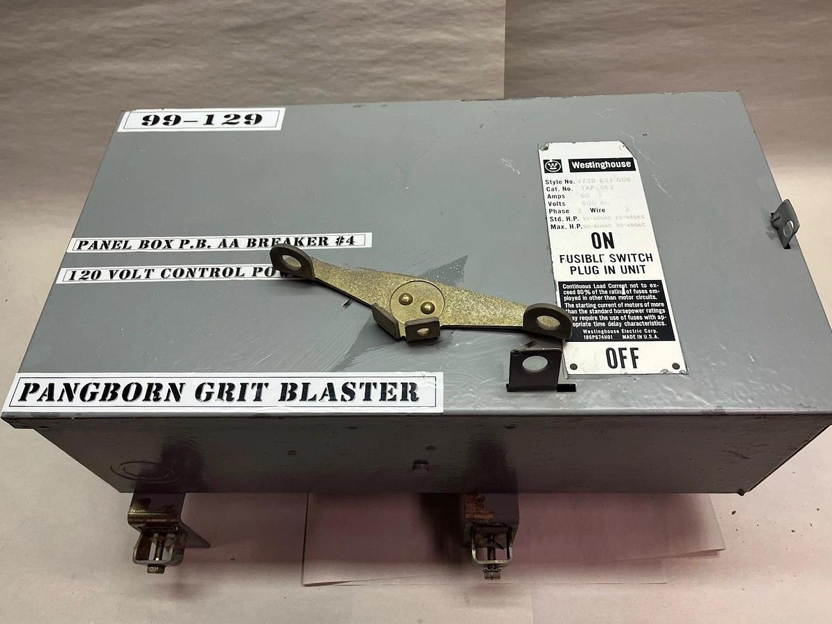 Used Westinghouse,TAP-362,BUSWAY BUS PLUG 60A 600V 3PH