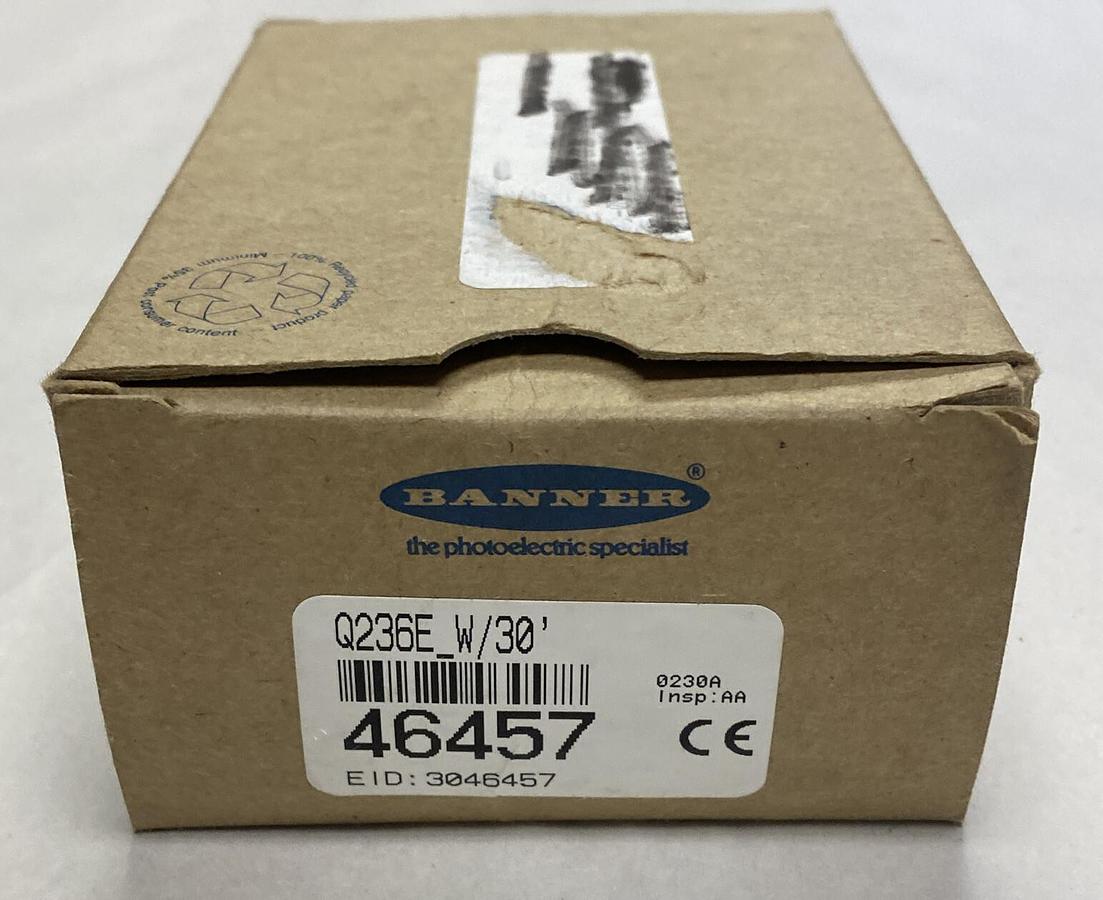 Used BANNER,Q236E-W/30,PHOTOELECTRIC EMITTER NEW
