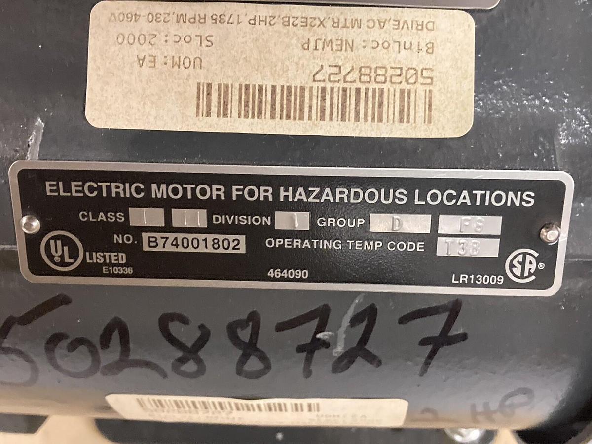 Nidec,X2P2B,2HP Hazardous Motor 1770RPM 230/460Volts  Frame 145T