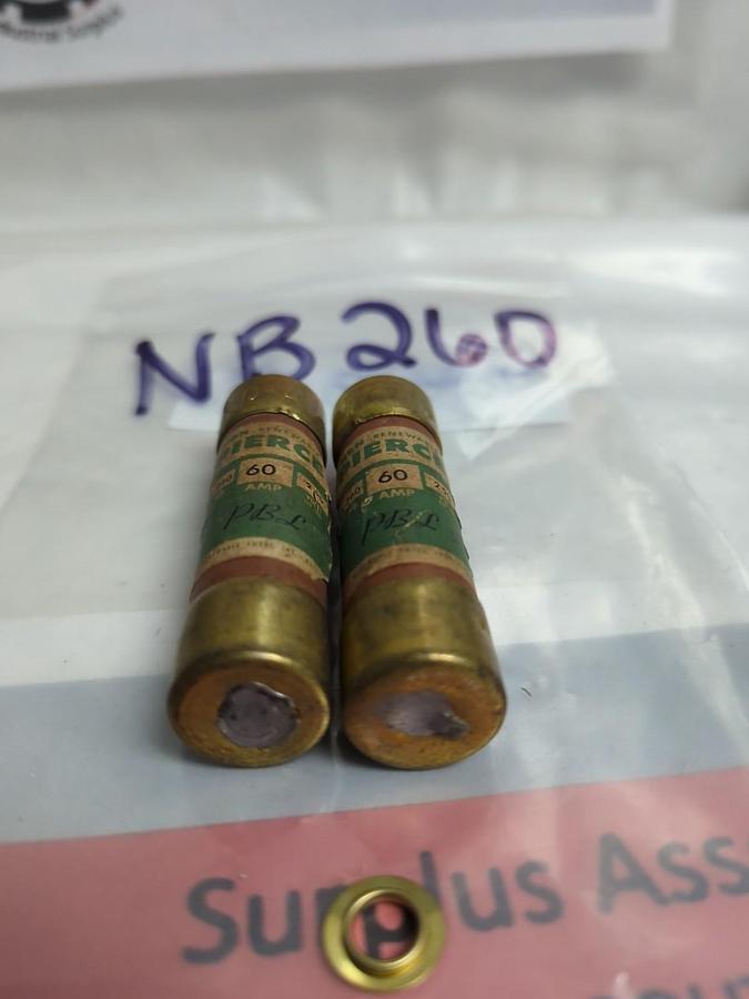Used PIERCE,NB260,60 AMP FUSE LOT OF 2 PRE-OWNED