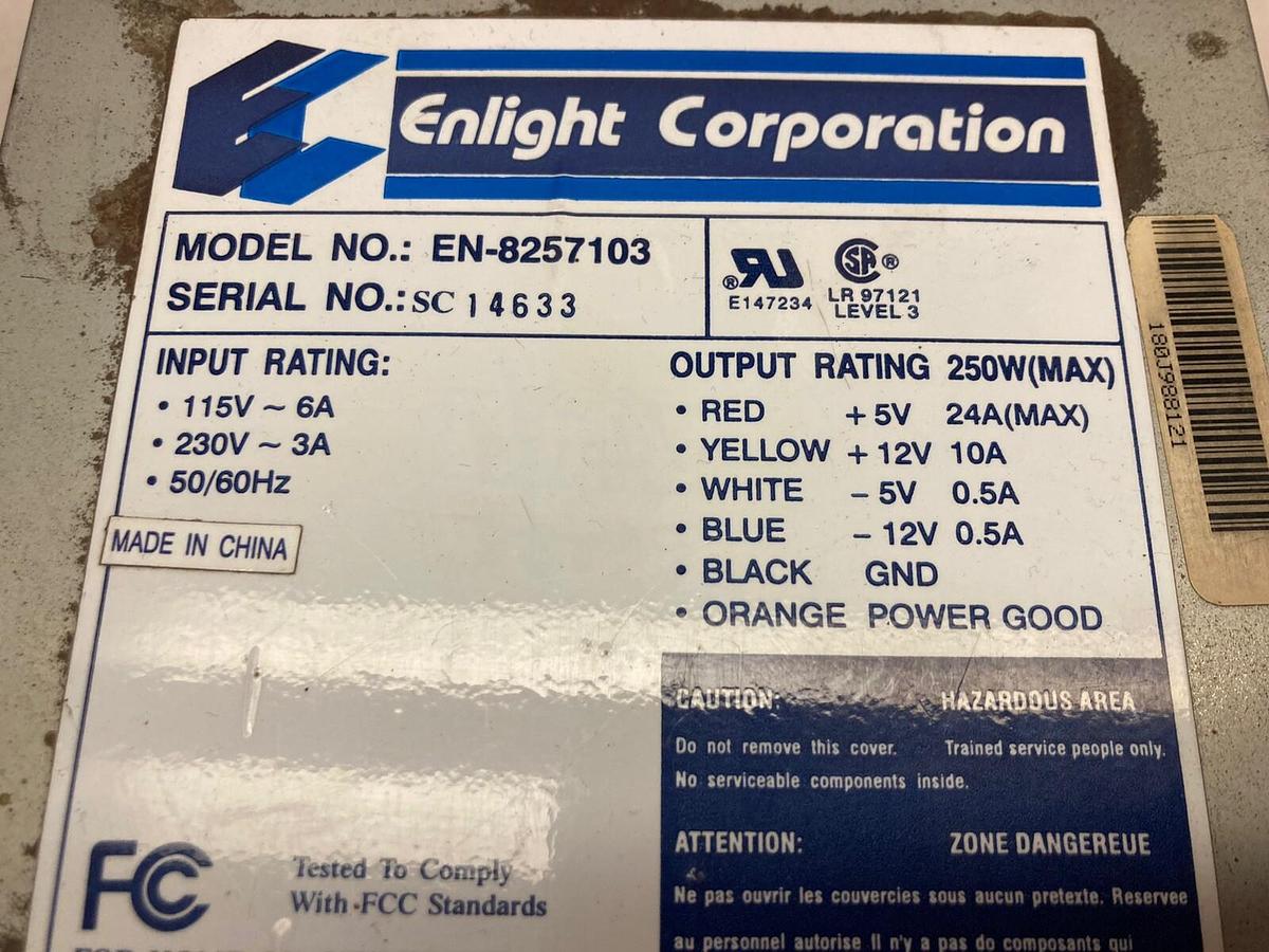 Used Enlight Corporation,EN-8257103,Power Supply