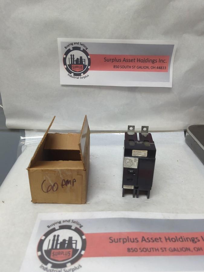 Used SIEMENS,BQCH2B060,CIRCUIT BREAKER 60 AMP 2-POLE PRE-OWNED