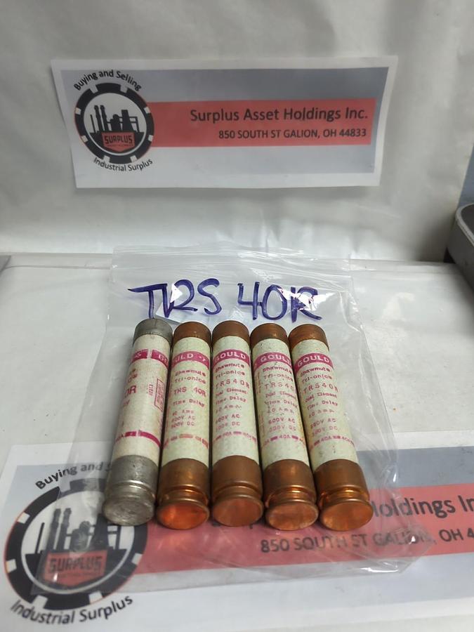 Used GOULD SHAWMUT,TRS40R,TRI-ONIC FUSE 40 AMP LOT OF 6 PRE-OWNED