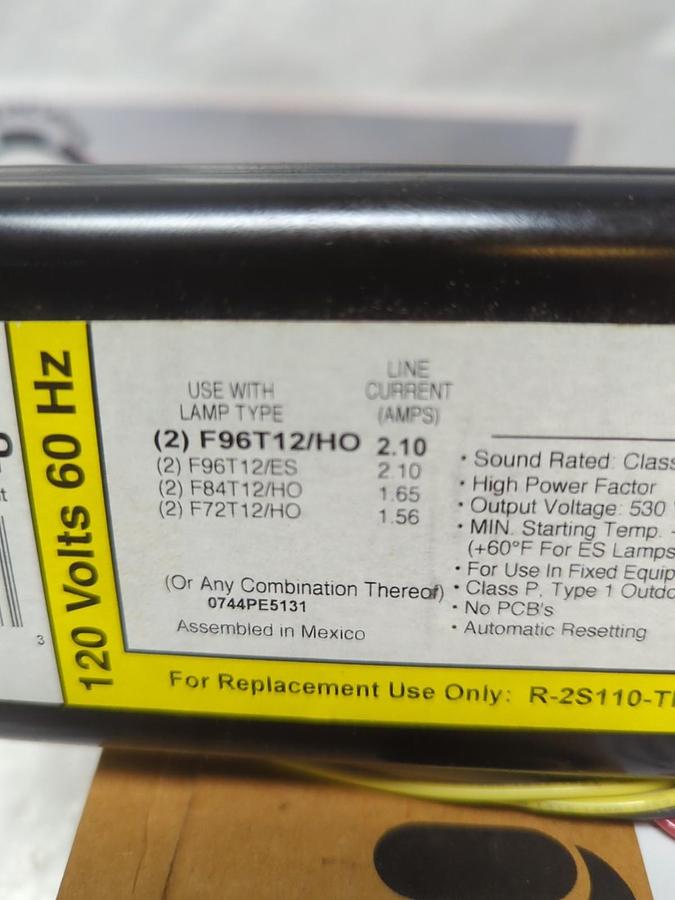 UNIVERSAL,480XLHTCP-0001,MAGNETIC BALLAST 120V 60HZ NOS