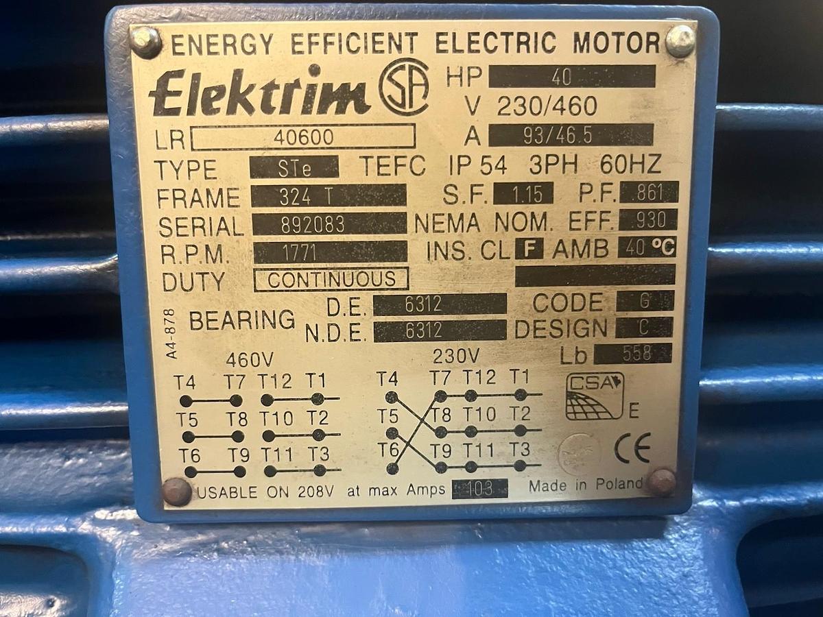 ELEKTRIM,LR-40600,STe MOTOR 40HP 1771RPM 3PH 324T