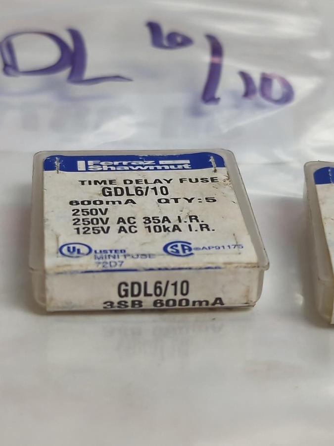 FERRAZ SHAWMUT,GDL-6/10,FAST ACTING 6/10 AMP FUSE LOT OF 15 NOS