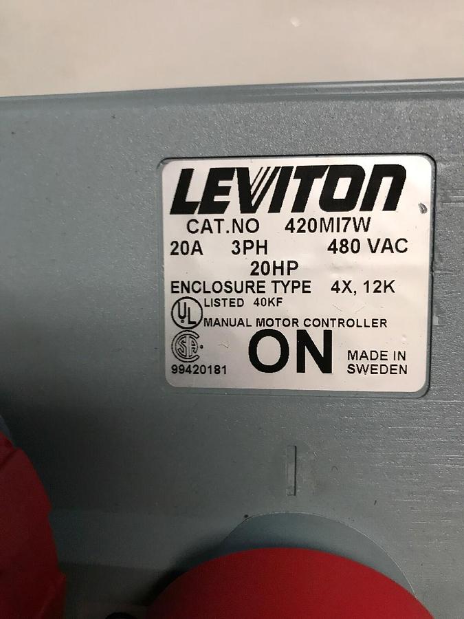 Used Leviton,420M17W,Mechanical Interlock Watertight Pin and Sleeve
