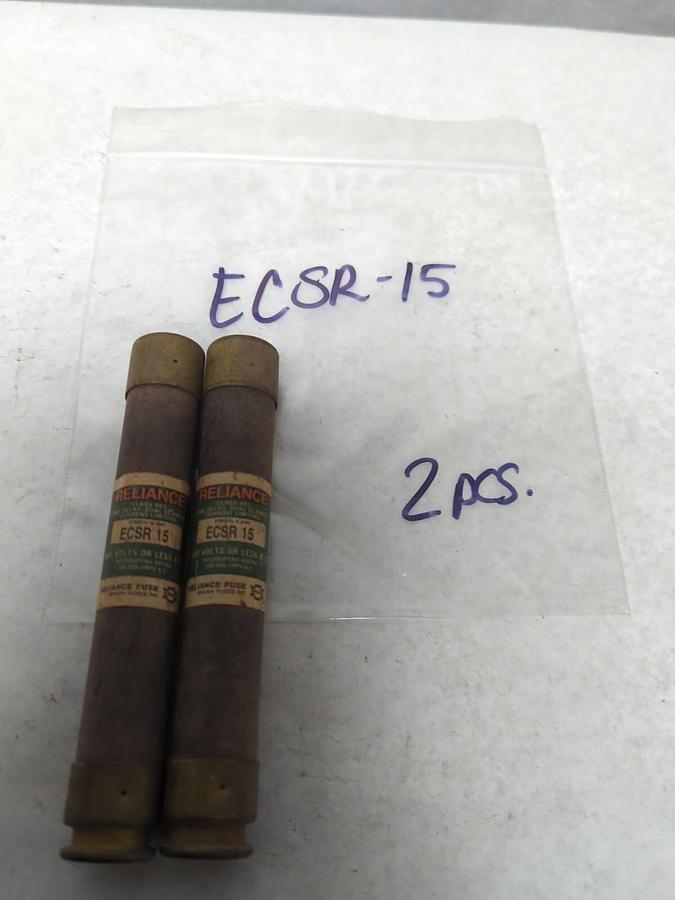 Used RELIANCE,ECSR15,CLASS RK 15 AMP FUSE LOT OF 2 PRE-OWNED