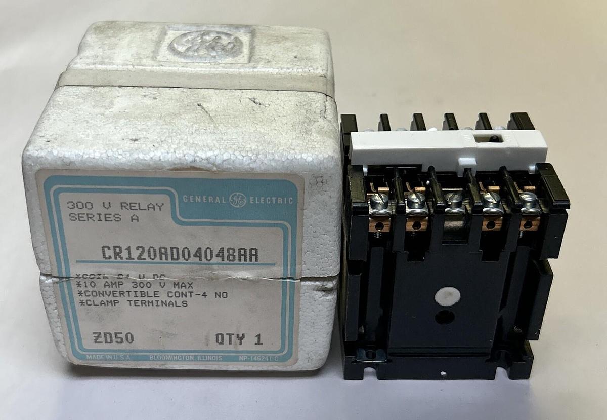 Used GENERAL ELECTRIC,CR120AD04048AA,RELAY 24VDC NEW