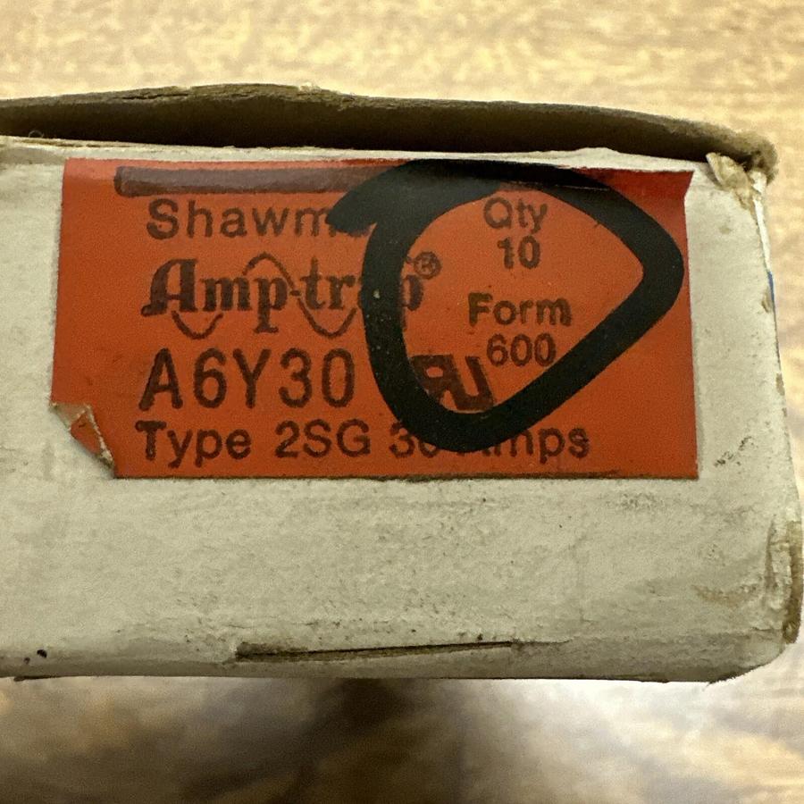 Gould Shawmut,A6Y30,Type 2SG 30 Amp Fuse BOX of 10