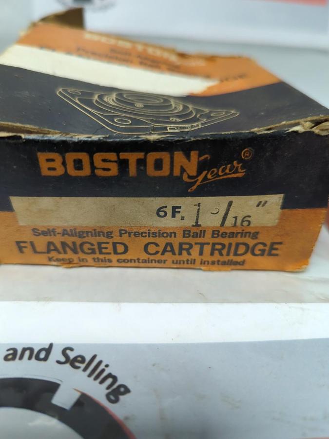 BOSTON GEAR,6F 1-3/16,4-BOLT FLANGE MOUNT BEARING 1-3/16 INCH BORE NOS