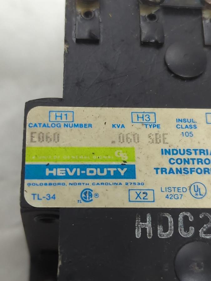 Used GENERAL SIGNAL,E060,TYPE SBE HEAVY DUTY INDUSTRIAL CONTROL TRANSFORMER PRE-OWNED