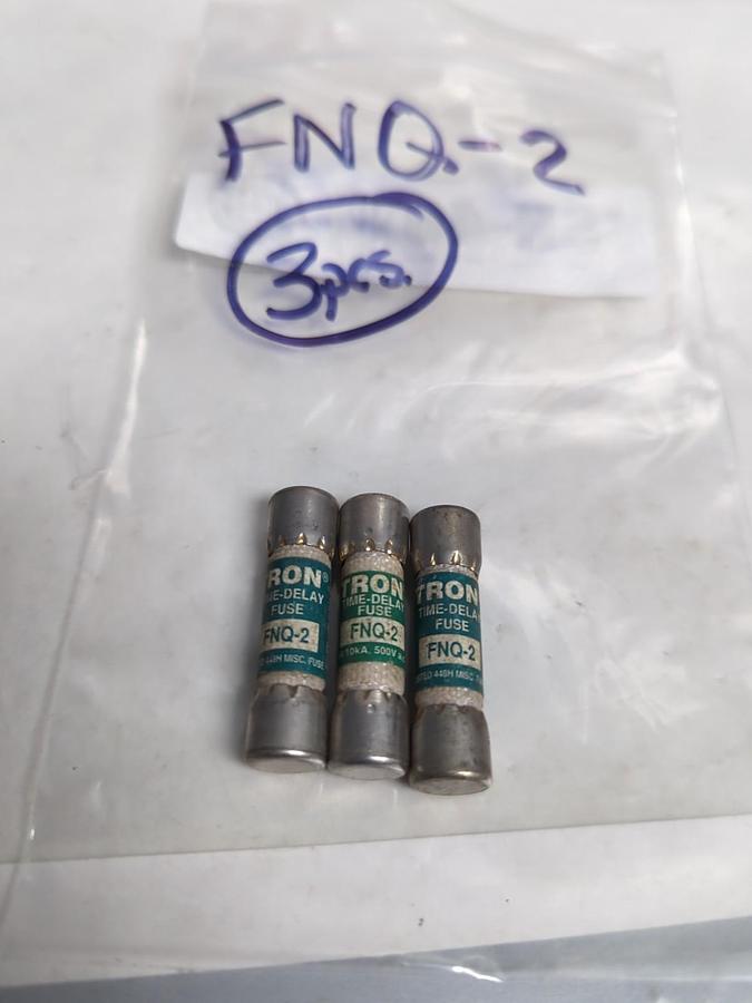 Used COOPER BUSSMANN,FNQ-2,TRON 2 AMP FUSE LOT OF 3 PRE-OWNED