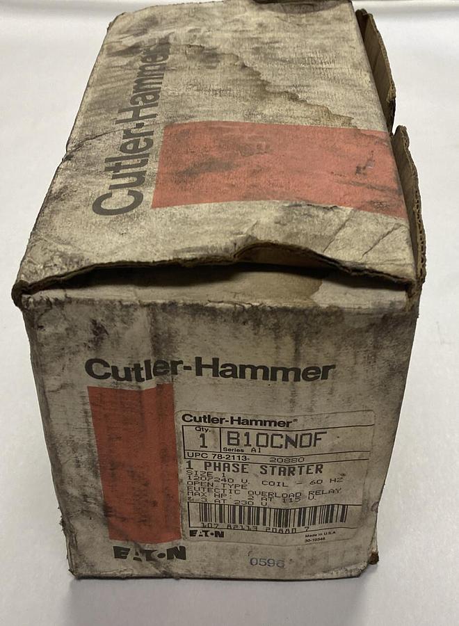 CUTLER-HAMMER,B10CN0F,STARTER SIZE 1 120/240V 1PH NEW