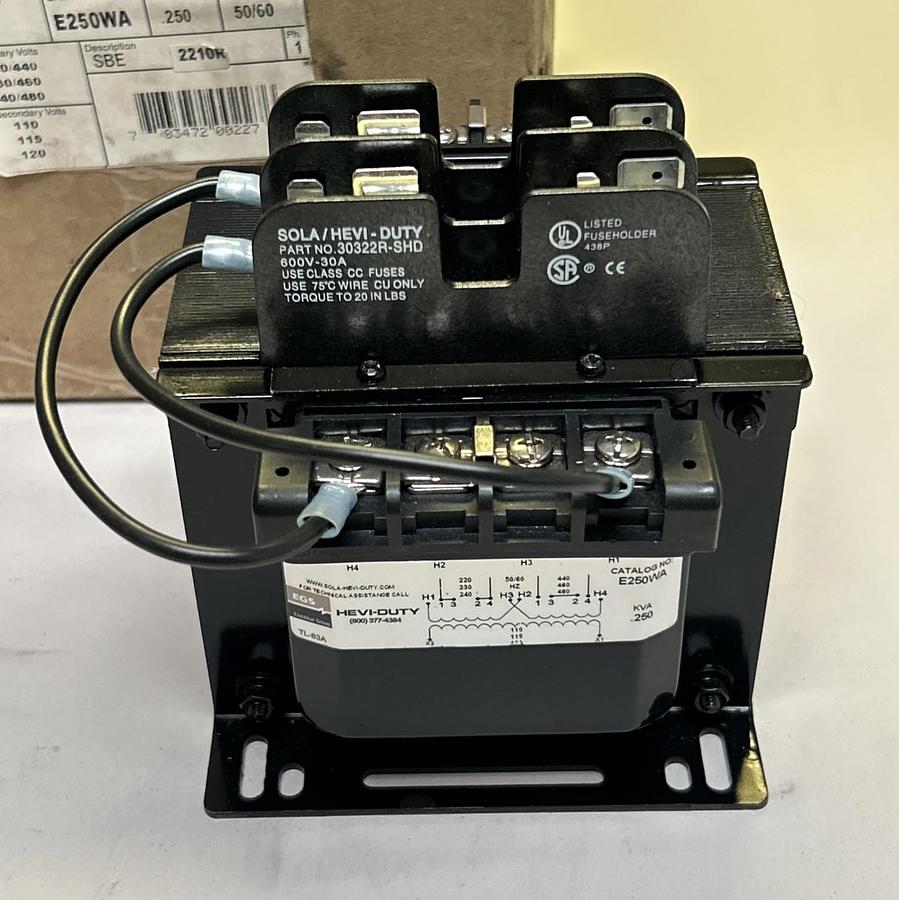 EMERSON,E250WA,CONTROL TRANSFORMER .250KVA PRI 240/480V SEC 120V NOS
