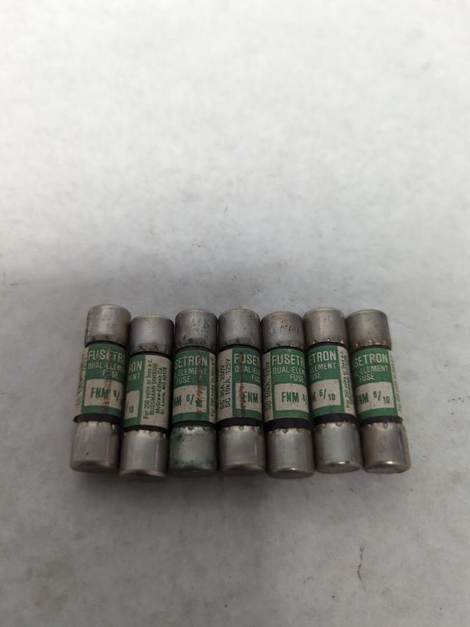 Used COOPER BUSSMANN,FNM 6/10,FUSETRON 6/10 AMP FUSE LOT OF 7 PRE-OWNED