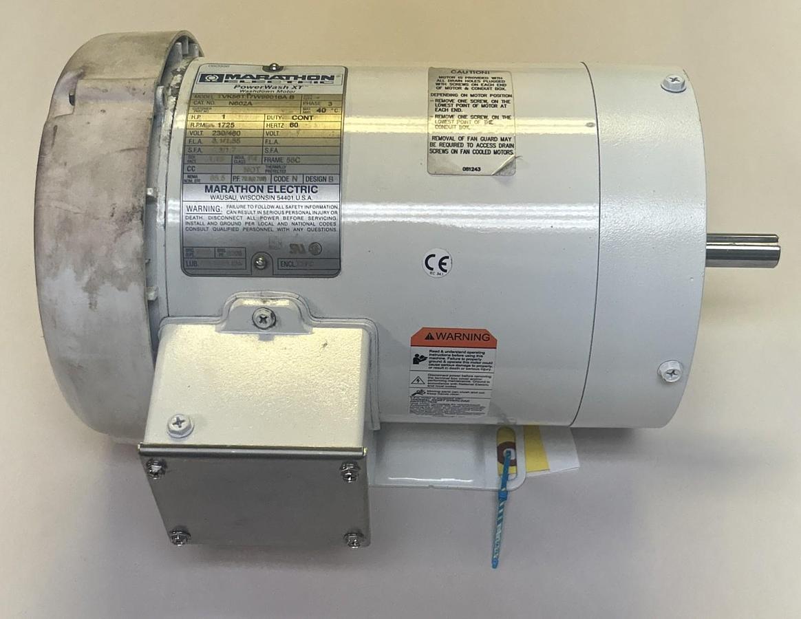 Used MARATHON ELECTRIC,N602A,MOTOR 1HP 230/460V 1725RPM 3PH 56C FRAME