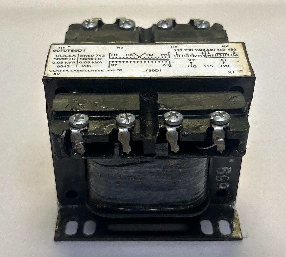 Used SQUARE D,9070T50D1,CONTROL TRANSFORMER 0.05KVA
