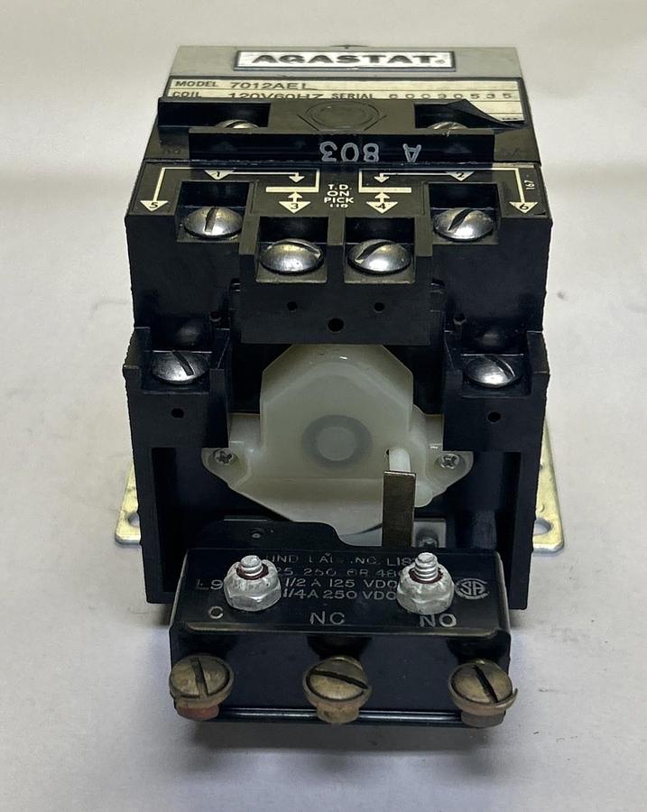 Used AGASTAT,7012AEL,TIME DELAY RELAY 20-200 SEC 120V