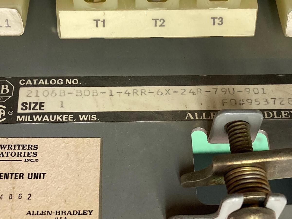 Used Allen-Bradley,2106B,Size 1 Fused MCC 20 Inch Reversing Starter Feeder Bucket