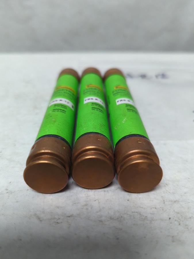 Used COOPER BUSSMANN,FRS-R-12,FUSETRON 12 AMP FUSE LOT OF 3 PRE-OWNED