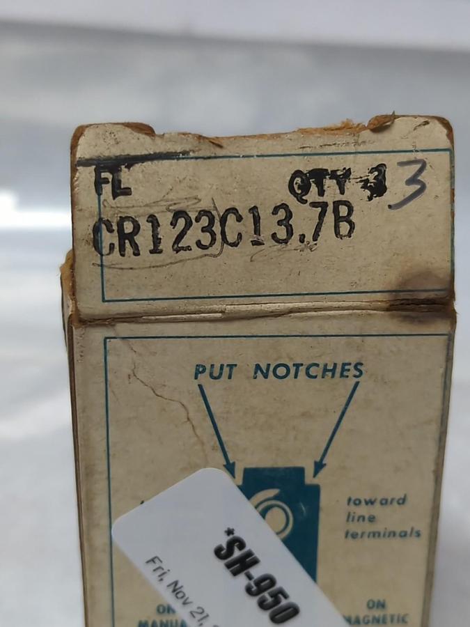 GE,CR123C13.7B,THERMAL OVERLOAD HEATER ELEMENT LOT OF 3 NOS