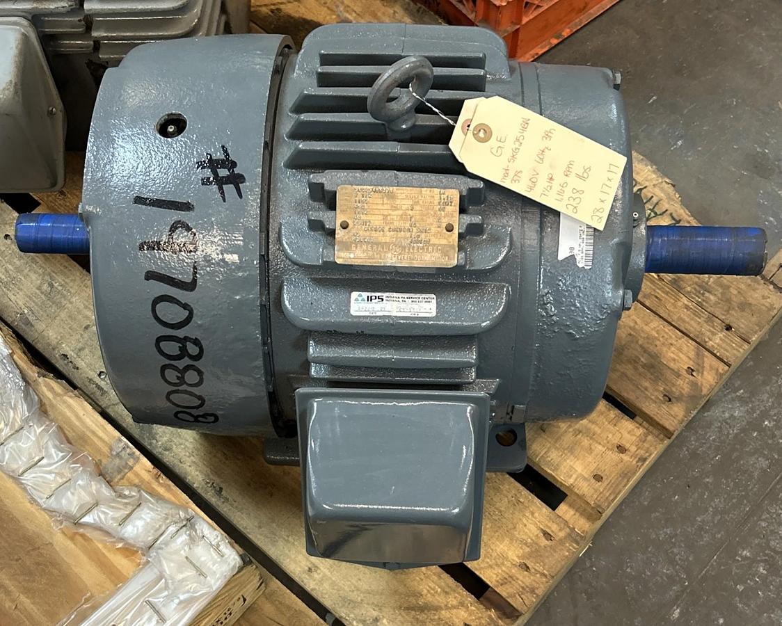 Used GE,5KG254BN378,SEVERE DUTY DUAL SHAFT MOTOR 7.5HP 1165RPM 450V 3PH 254TZ FRAME