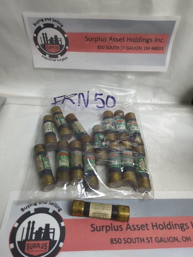 Used COOPER BUSSMANN,FRN-50,FUSETRON FUSE 50 AMP LOT OF 15 PRE-OWNED