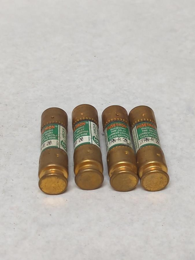 Used COOPER BUSSMANN,FRN-R-20,FUSETRON 20 AMP FUSE LOT OF 4 PRE-OWNED