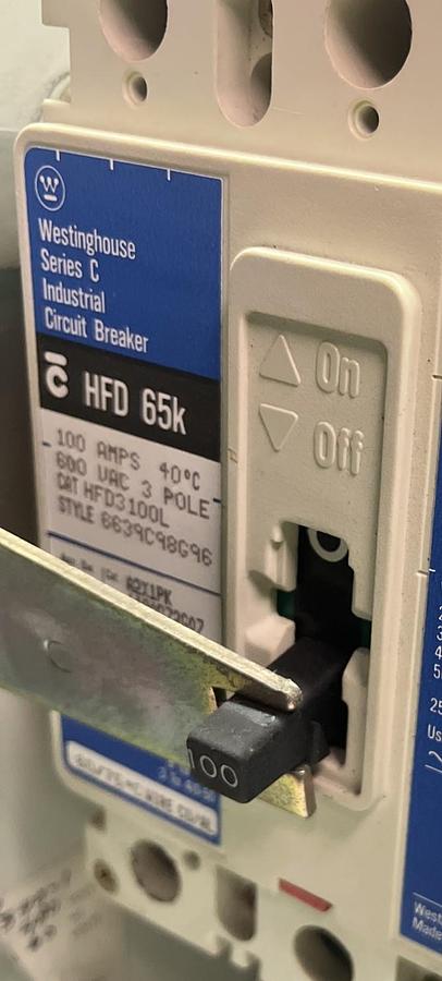 Used CUTLER HAMMER,F2100,DUAL DISCONNECT MCC BUCKET 100A BREAKER 30AMP FUSED