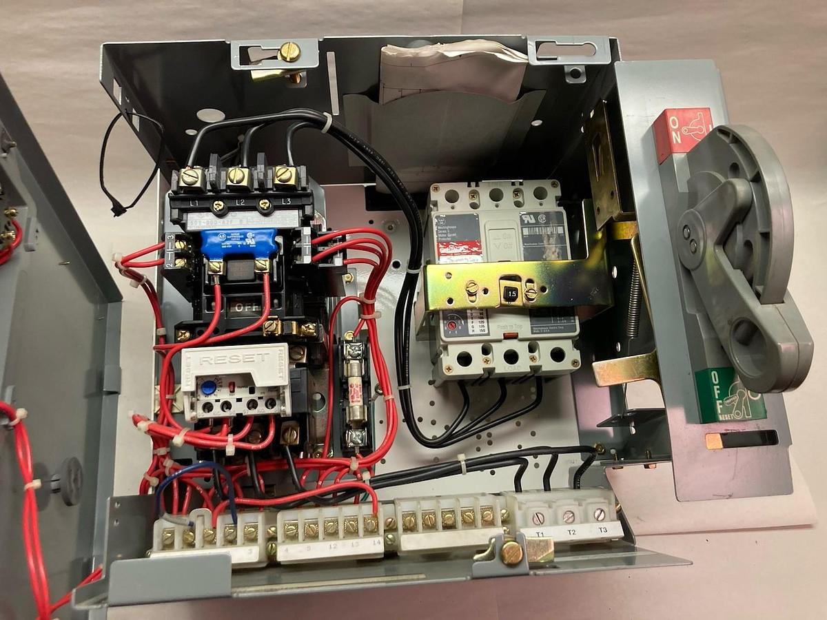 Used Allen-Bradley,2100 2113,Size 1 MCC 12 INCH Starter Bucket 15 Amp Breaker