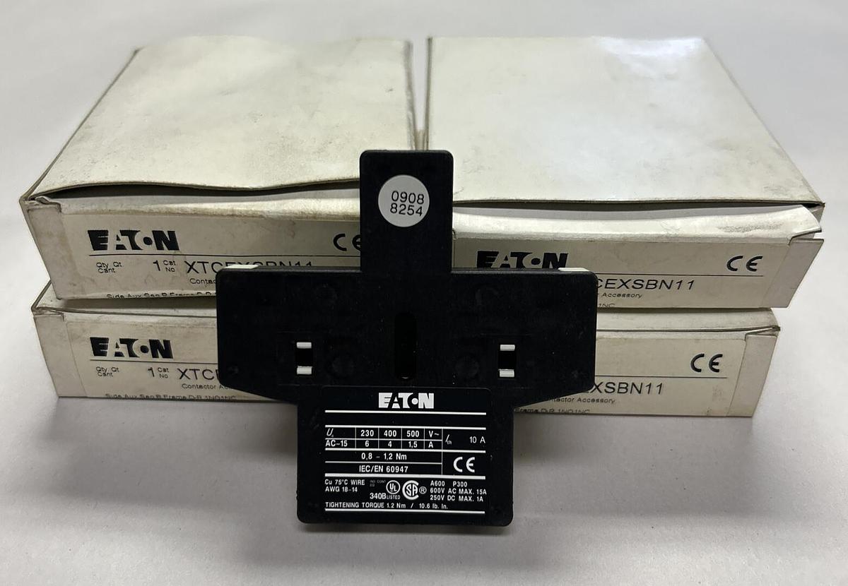 EATON,XTCEXSBN11,SIDE AUXILIARY CONTACTOR ACCESSORY LOT OF 4 NEW