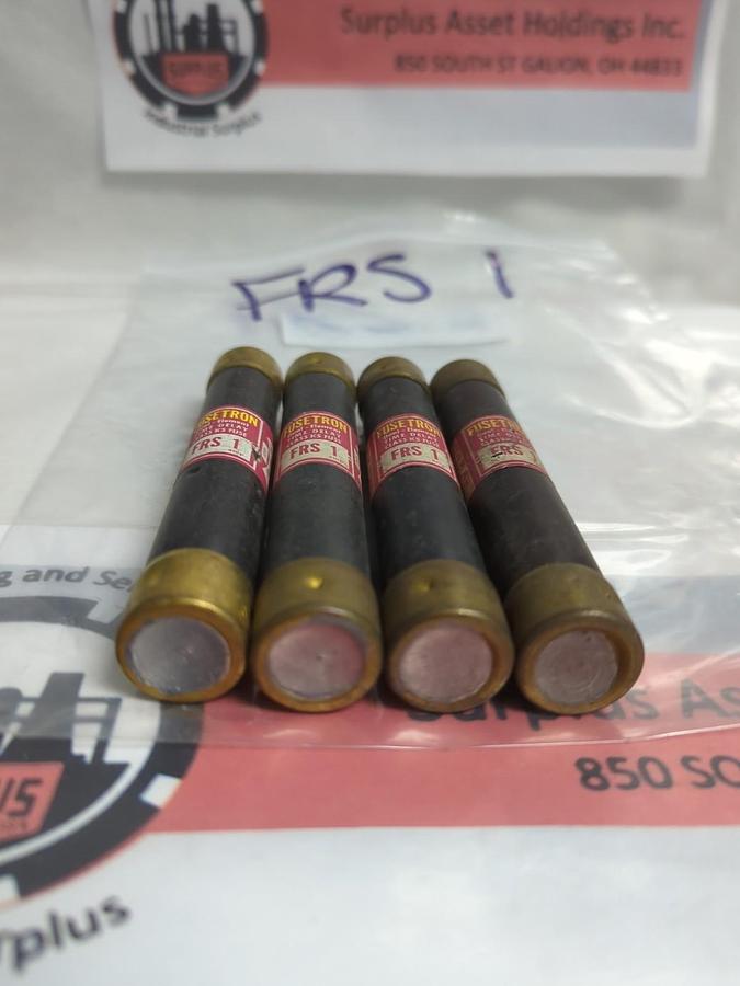 Used COOPER BUSSMANN,FRS-1,FUSETRON 1 AMP FUSE LOT OF 4 PRE-OWNED