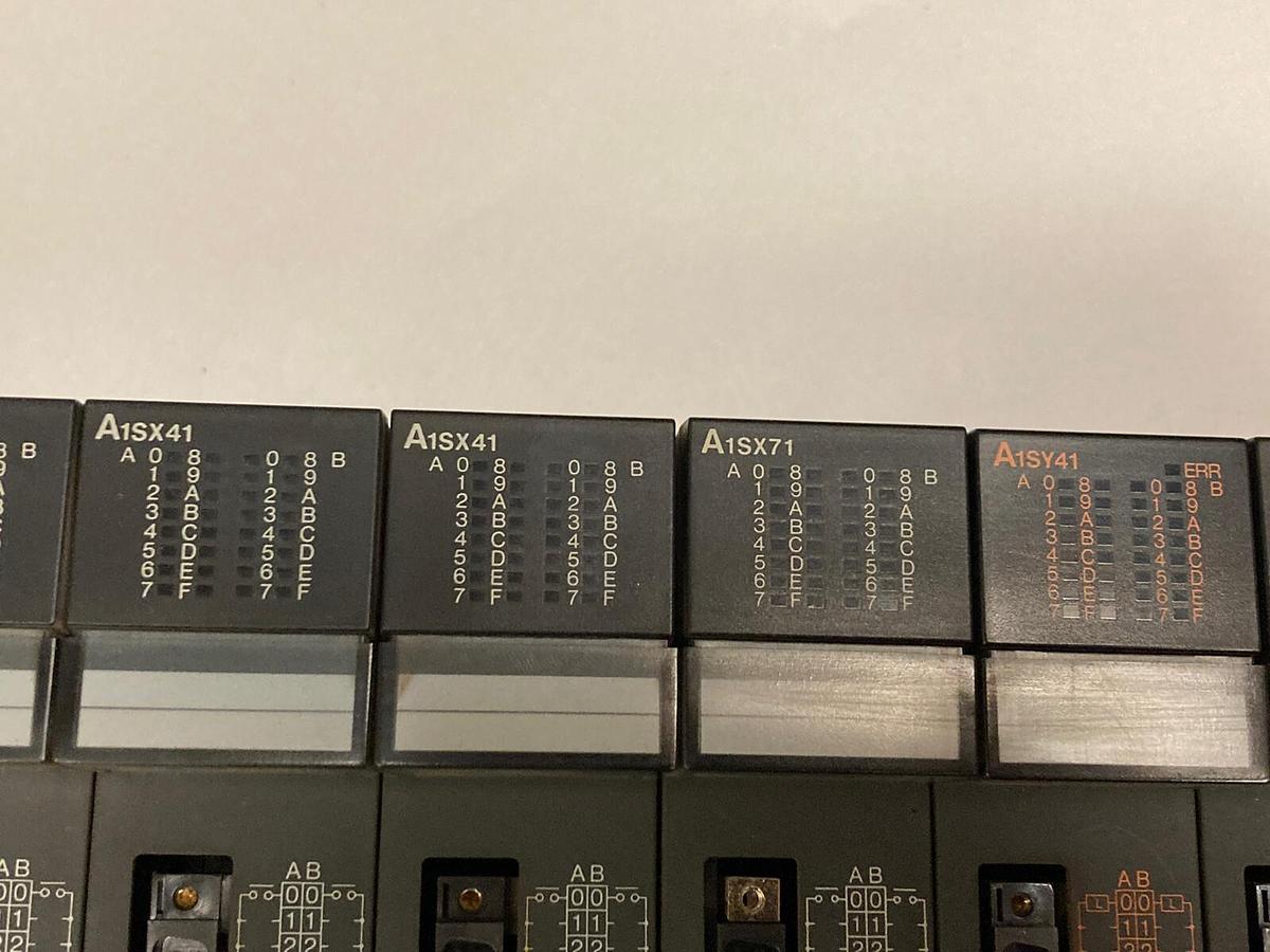 Used Mitsubishi,A1S61PN A2USHCPU A1SX41 (x3) A1SX71 A1SY41 A1SY81 A1SJ61BT11,Rack