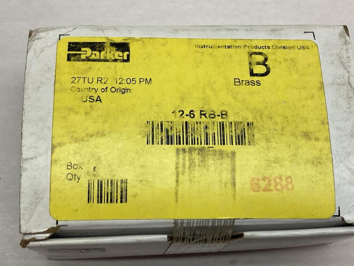 Parker,12-6 RB-B,Brass Hose Fittings LOT OF 5